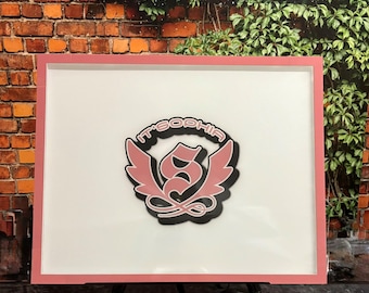Custom Made Bar/Bat Mitzvah Mirrored Acrylic Sign In Board - Create Your Own Logo - Sweet 16 Party Sign In Board