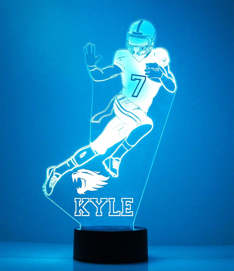 Custom Football Helmet LED Night Light Lamp Personalized Etsy