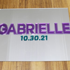 Custom Made Bar/Bat Mitzvah/ Wedding/ Party Mirrored Acrylic Sign In Board - Sweet 16 Party Sign In Board image 6
