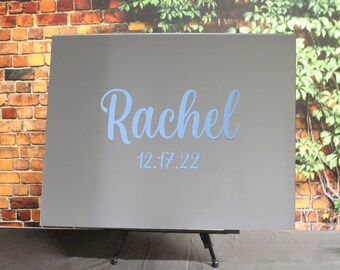 Custom Made Bar/Bat Mitzvah/ Wedding/ Party Mirrored Acrylic Sign In Board - Create Your Own Logo - Sweet 16 Party Sign In Board