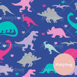 Purple and Teal Dinosaur Seamless Pattern 300 DPI PNG Instant Download Digital Papers Vinyl Fabric Surface Design dinosaur Pattern File