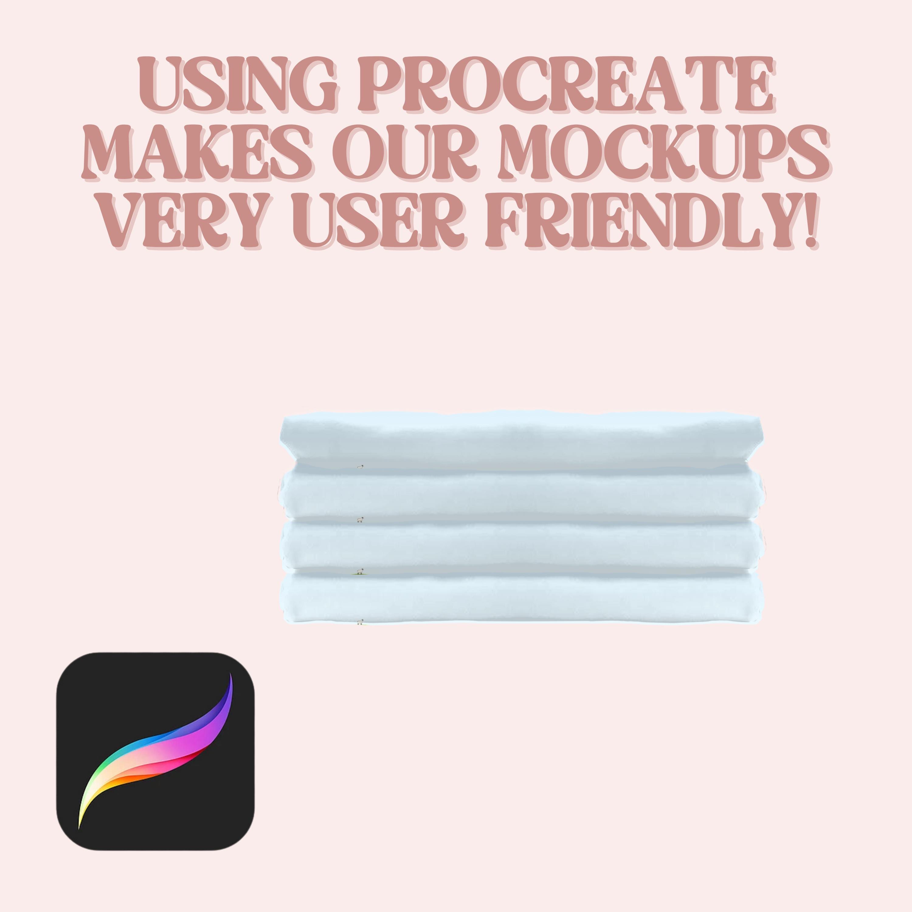 Fabric Stack Realistic Mock-up Template for Canva and Procreate ...