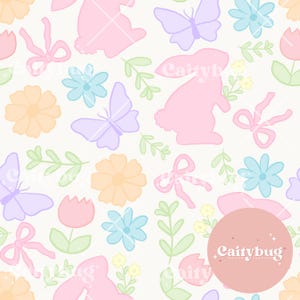 Pastel naadloos herhalend paaspatroon - Stoffenontwerp voor sublimatie - Handgetekende trendy originele kunst