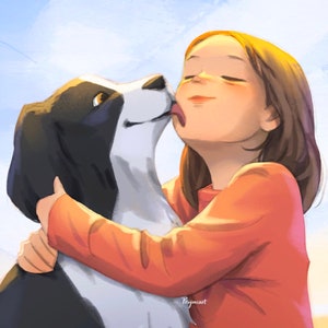 Ohh Cutie Pie! - Art Print - Cute Animal - Dog Drawing - Kid Illustration - Best Friends - Animal Art - Peijin