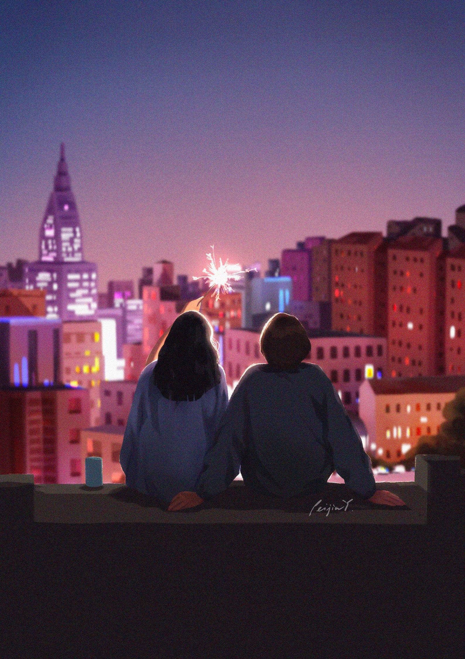 Make A Wish Art Print Firework City Night View City Etsy Make a wish art print firework city night view city etsy