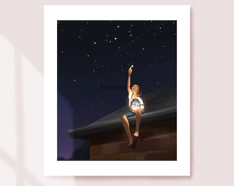 Star Collector - Art Print - Wall Deco - Illustration Print - Wall Art - Peijin