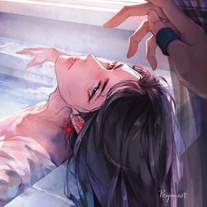 Belleza - Lámina artística - Qiangjinjiu Fanart - Balada de espada y vino - Shen Lanzhou - En el baño - Peijinsart