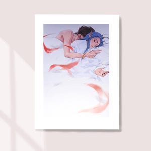 Art Print - Nezha Fanart -Oubing Couple Drawing - Nezha Doujinshi - Peijinsart