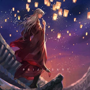 Art Print - Shared Lanterns - Sylus - Love and Deepspace - Fanart - Peijinsart