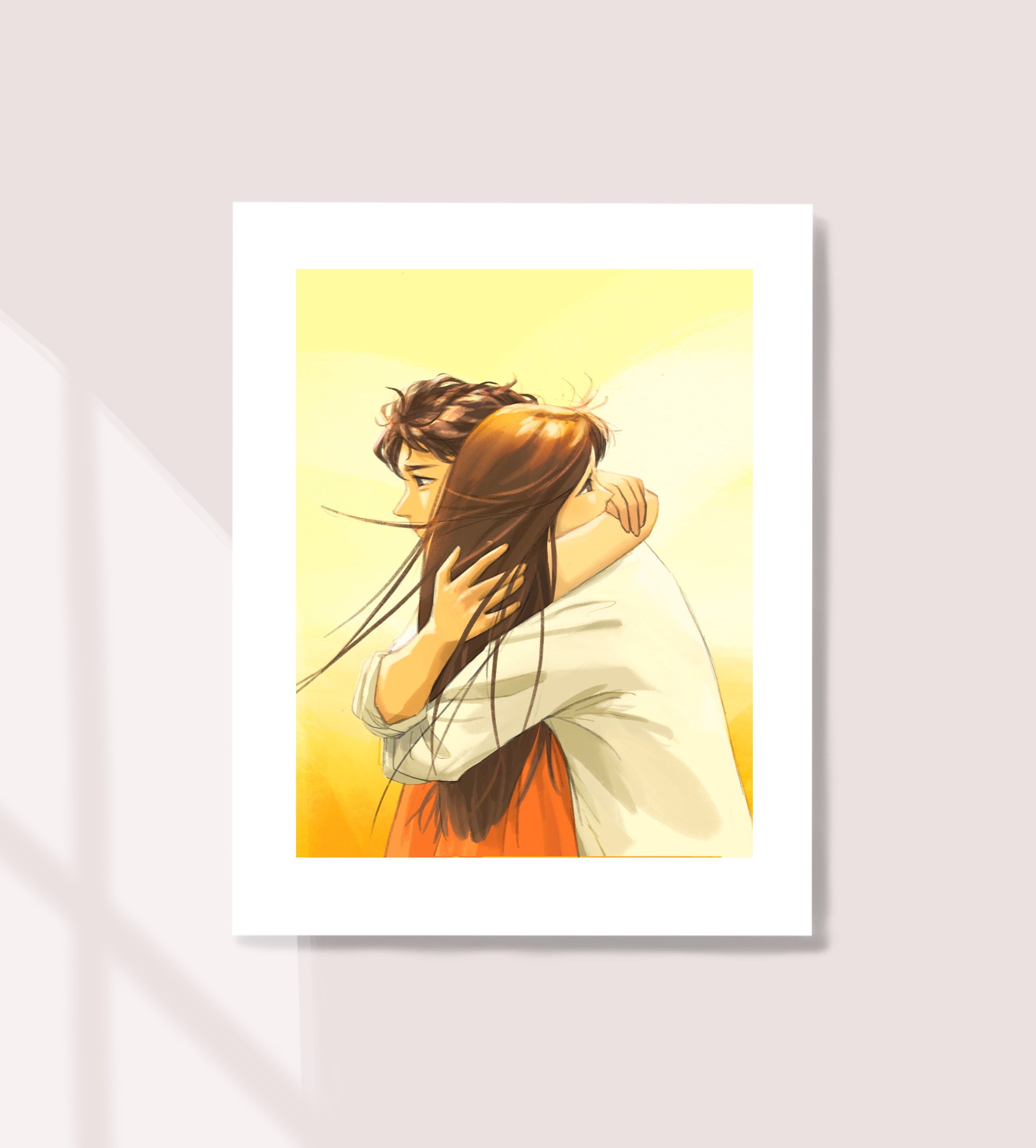 Miss You - Art Print - Love Story - Romantic Vibe - Couple Art - Lovely Couple - Peijin