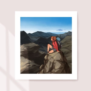 Mountain View - Stampa d'arte - Illustrazione Arte - Arte digitale - Paesaggio - Decorazione da parete - Peijin