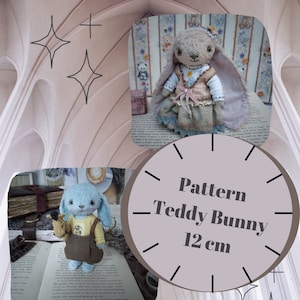 Digital PDF Teddy Bunny pattern with patterns of clothes, Teddy Bunny sewing pattern, Stuffed Rabbit pdf sewing, PDF Memory Bunny Pattern
