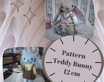 Digital PDF Teddy Bunny pattern with patterns of clothes, Teddy Bunny sewing pattern, Stuffed Rabbit pdf sewing, PDF Memory Bunny Pattern