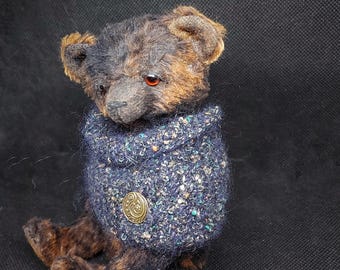 Handmade vintage teddy bear, Collectible teddy bear, Vintage plush bear, Hand-sewn teddy bear, OOAK Inspired Teddy Bear, Antique Teddy Bear