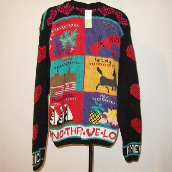 BellePointe State Sampler Cardigan Sweater Size M… - image 2