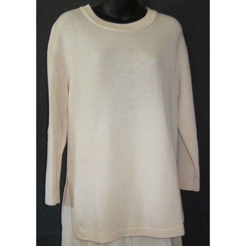 St John Santana Knit Tunic Ivory Cream Winter White shops Long Designer Jersey Pullover Top Fits like Medium
