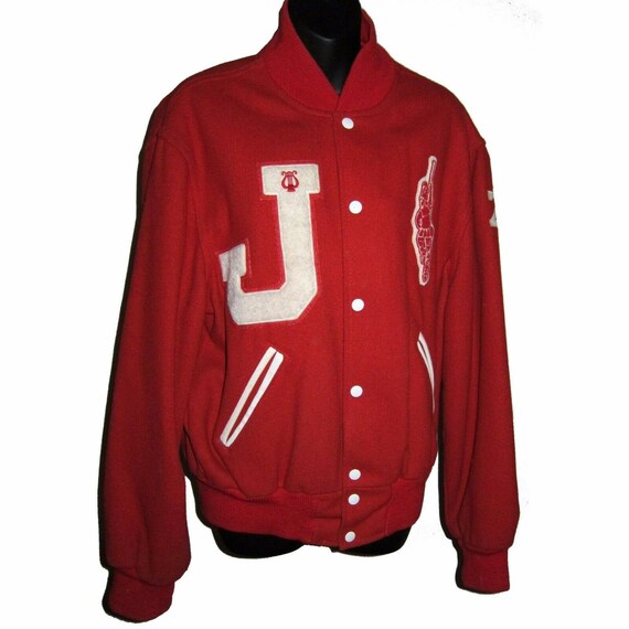 1976 Letter Jacket Red Varsity Band Majorette Jackson Gem