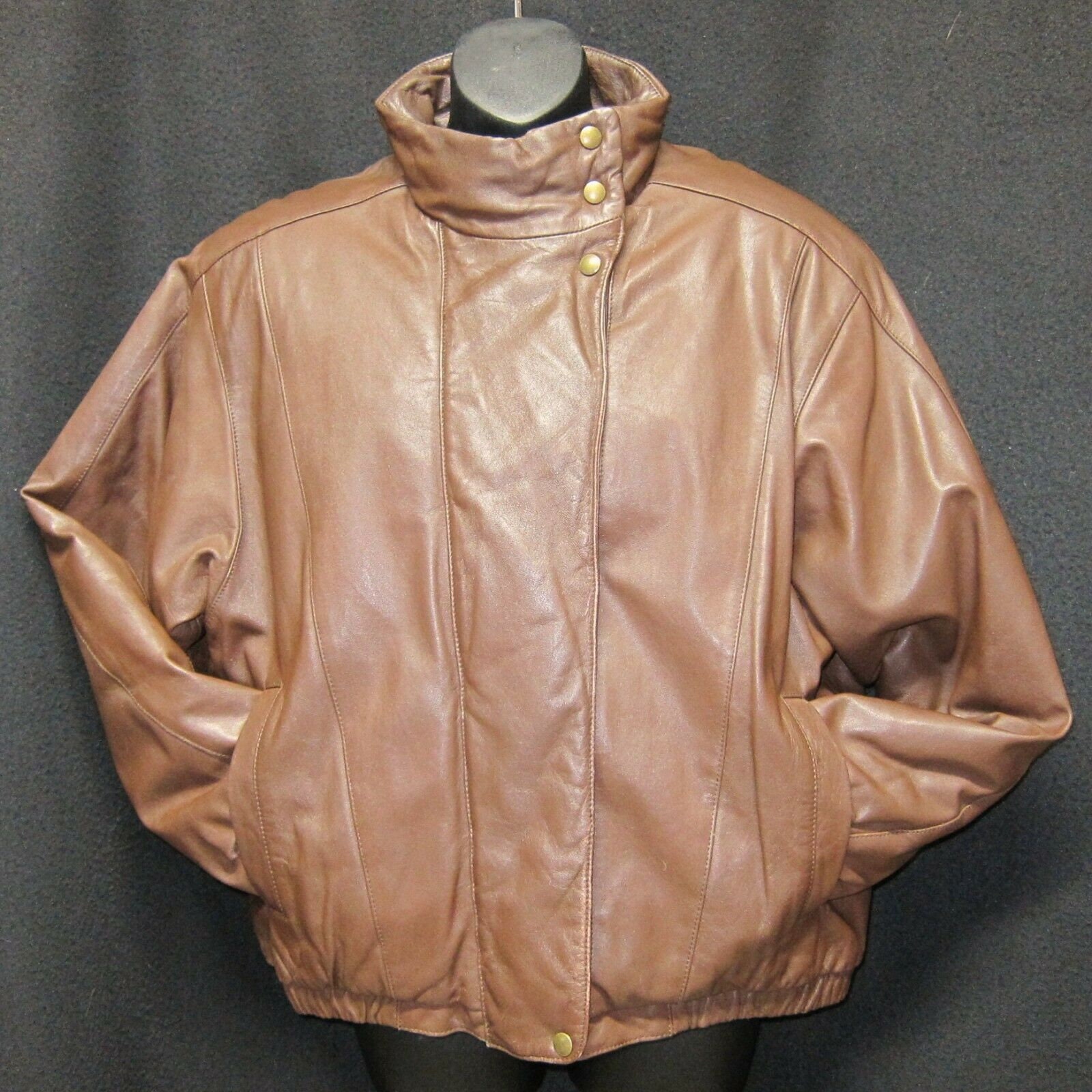80s Vtg Eddie Bauer Leather Jacket Goose Down Sz M Zip Snap - Etsy