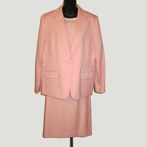 Rozmiar 18 Pendleton Suit Petite Pink 3-częściowa podszewka z dziewiczej wełny spódnica z marynarką Rozmiar L jedwabny top