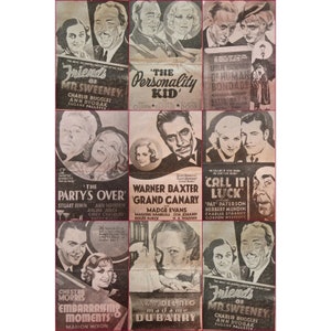 1934 Movies Orig Lobby Poster Sampler Del Rio Baxter Sothern Davis Dvorak OBrien