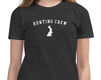 Youth Easter T-Shirt: Hunting Crew Bunny Graphic Tee