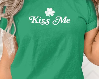 T-shirt Kiss Me Clover - Uniseks St. Patrick's Day-shirt