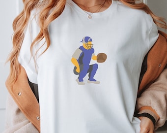 Baseball Catcher Graphic Tee - Retro Sports T-Shirt Design for Baseball Fans and Players | Unisex t-shirt