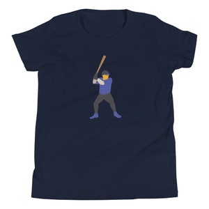 Baseball Batter Graphic Youth Tee - Retro Sports Batting Youth T-Shirt Design for Baseball Fans and Players | Youth Short Sleeve T-Shirt