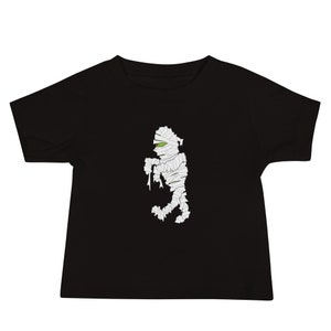 Quirky Retro Mummy Graphic Baby T-Shirt - Cartoon Style Halloween Baby Tee - Gift for Monster Fans | Baby Jersey Short Sleeve Tee