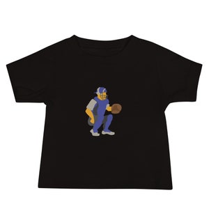 Baseball Catcher Graphic Baby Tee - Retro Sports Baby T-Shirt Design for Baseball Fans and Players | Baby Jersey Short Sleeve Tee