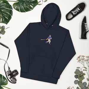 Baseball Hitter Graphic Hoodie - Retro Sports Hitting Hoodie Design for Baseball Fans and Players | Unisex Hoodie