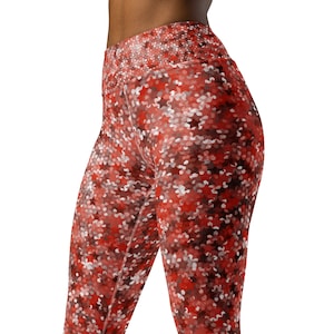 Red Stars Pattern | Yoga Leggings, USA, Flag, Collection, American Flag, , United States, Stars and Stripes, July 4th, Independence Day