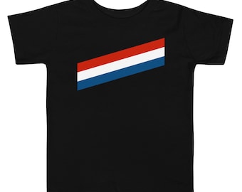 Patriotic American Flag Inspired Red, White & Blue Stripes - Perfect for 4th of July Celebrations | Toddler Short Sleeve Tee