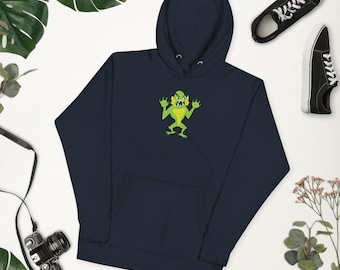 Moletom com capuz gráfico Sea Creature Cartoon – Moletom com capuz de Halloween estilo retrô – Presente perfeito para amantes do Monstro da Lagoa Negra | Moletom unissex