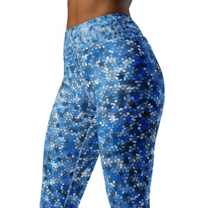 Blue Stars Pattern | Yoga Leggings, USA, Flag, Collection, American Flag, , United States, Stars and Stripes, July 4th, Independence Day
