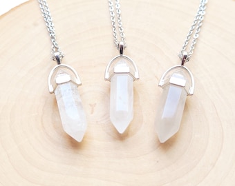 Clear Quartz Necklace Clear Quartz Crystal Necklace Long