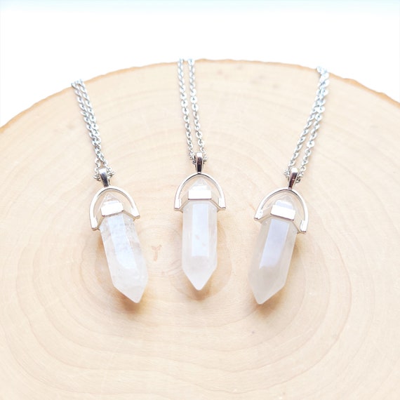 Etsy clear cheap quartz necklace