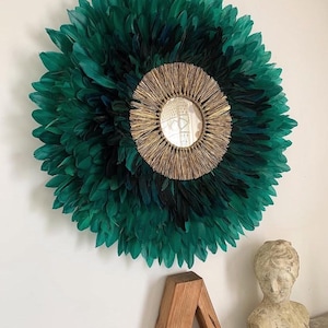 Juju Hat “Golden Maki” – Green & Black – Golden Raffia Sun Mirror