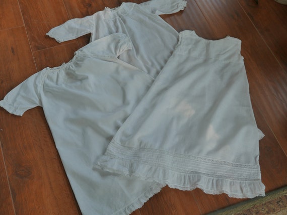 Three Antique baby infant christening gowns - image 1