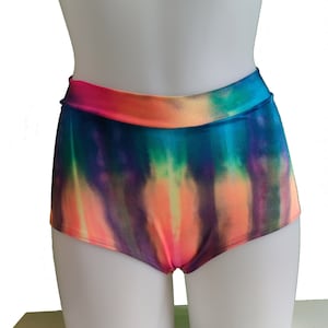 Hot Pants - READY MADE - Tie Dye - size UK12 / US10 / EU40 - Roller derby - Pole dance - Rave shorts