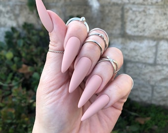 Warm Beige Press On Nails | Matte or Gloss | Choose Your Shape | Reusable | Coffin Nails | Stiletto Nails | Fake Nails | Glue on Nails