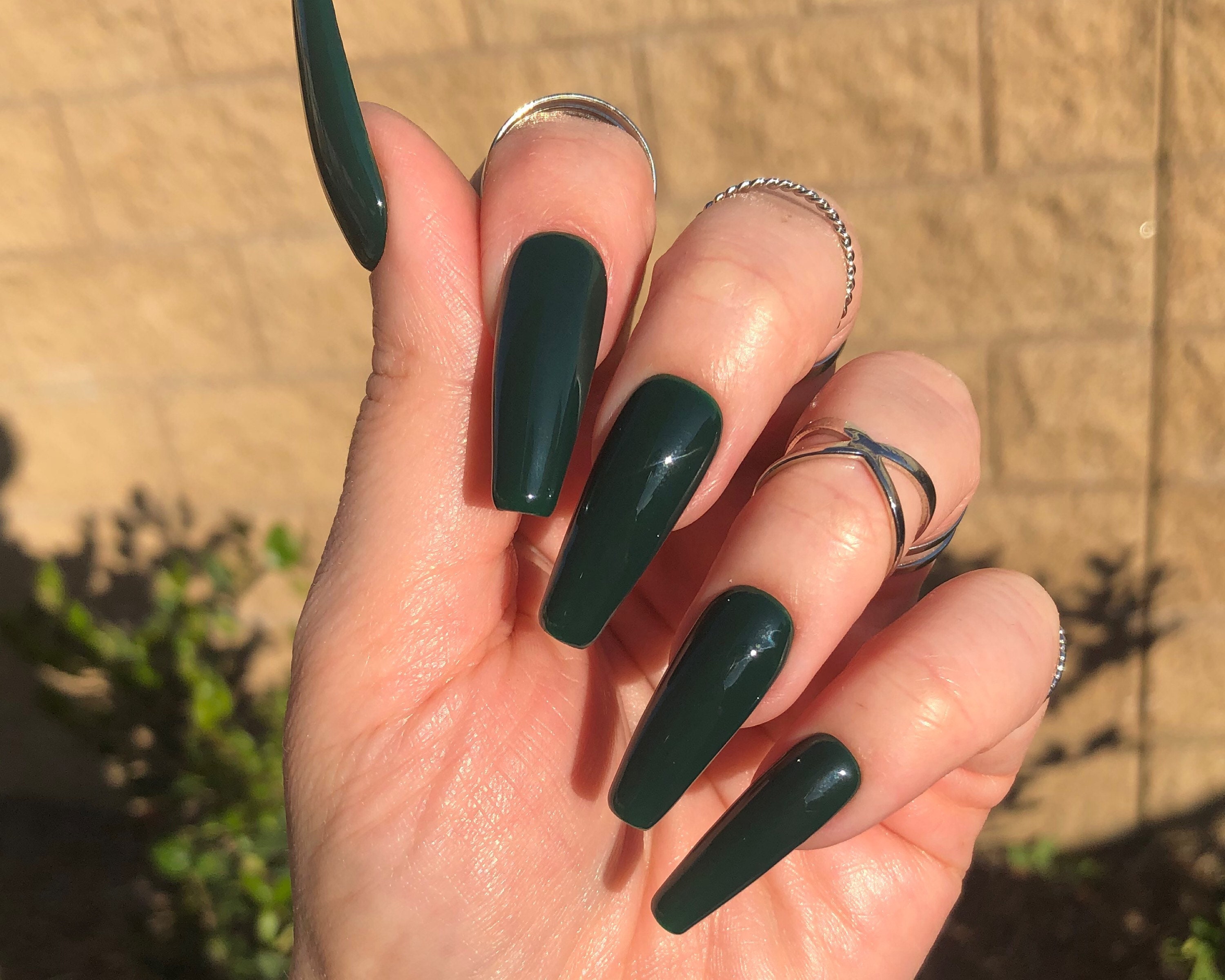 Dark Green Press on Nails Matte or Gloss Nails Choose Your - Etsy Israel