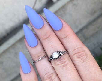 Electric Periwinkle Press On Nails | Matte or Gloss | Choose Your Shape | Reusable | Coffin Nails | Stiletto Nails | Fake Nails | DIY Nails