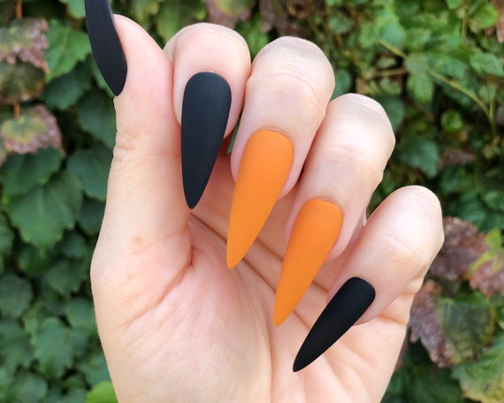Peach with Matte Finish Nails | Peach with Matte Finish Press On Nails |  Artificial Nail