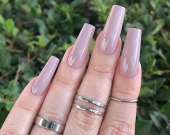 Light Dusty Mauve Press On Nails | Fall Nails | Matte or Gloss | Choose Your Shape | Coffin Nails | Stiletto Nails | Glue on Nails