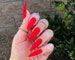 Classic Red Press On Nails | Matte or Gloss | Choose Your Shape | Reusable | Coffin Nails | Stiletto Nails | Fake Nails | Glue on Nails 
