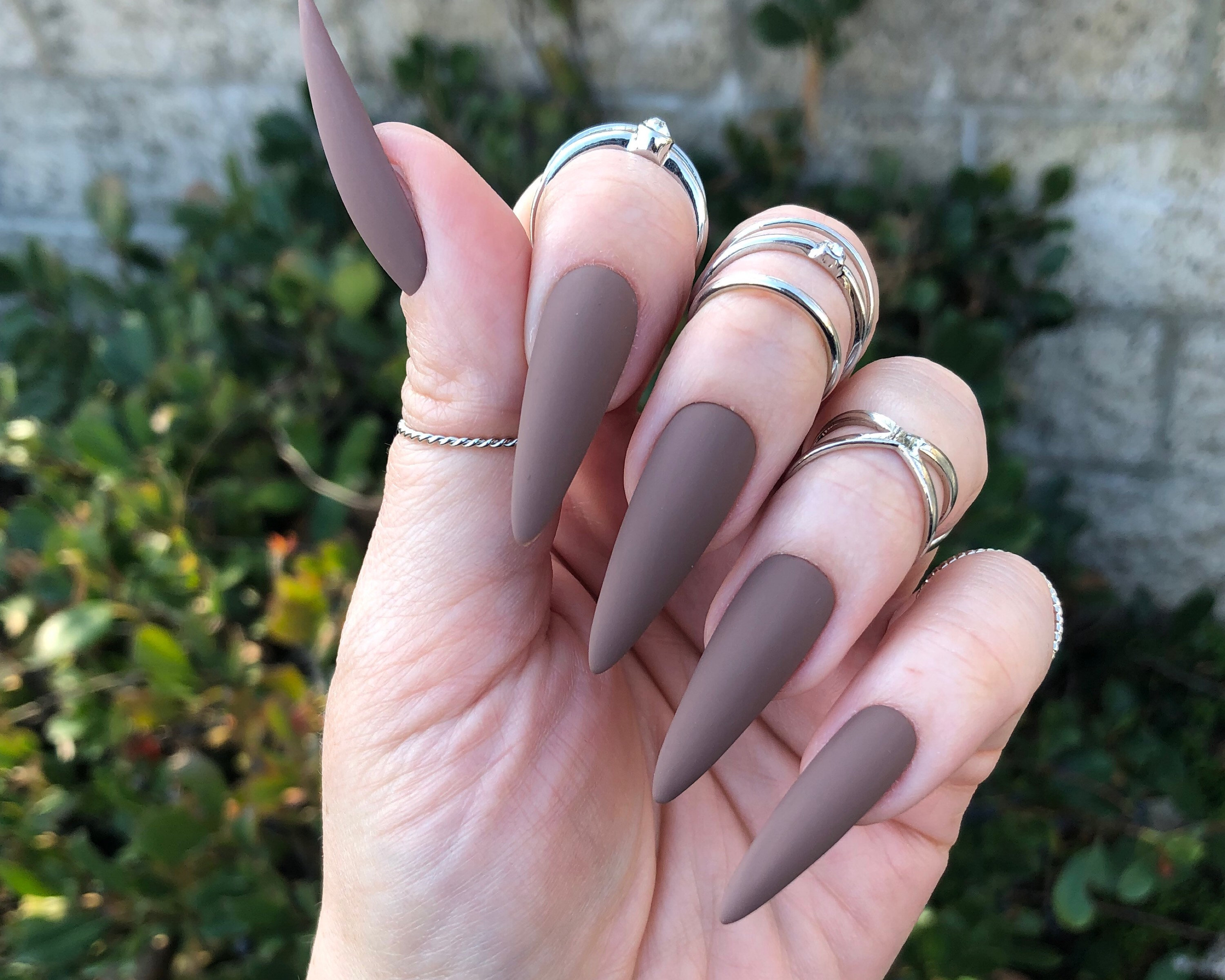 Dark Brown Press on Nails Matte or Glossy Choose Your - Etsy