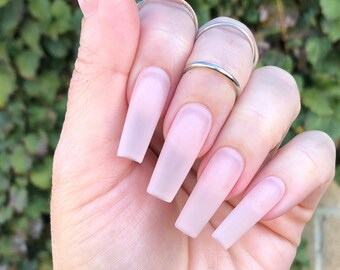 Sheer Light Pink Press On Nails | Matte or Gloss | Choose Your Shape | Coffin Nails | Stiletto Nails | Glue on Nails | Sheer Nails