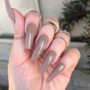Cool Toned Medium Brown Press On Nails | Matte or Glossy | Choose Your Shape | Coffin Nails | Stiletto Nails | Fake Nails | Glue on Nails