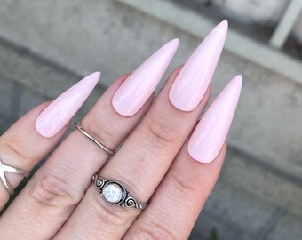 Rosewater Pink Press On Nails | Matte or Gloss | Choose Your Shape | Reusable | Coffin Nails | Stiletto Nails | Fake Nails | Glue on Nails